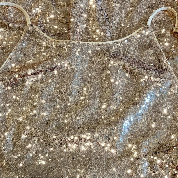 She + Sky Gold Sequin Halter Mini Dress Medium NWT - Picture 15 of 15